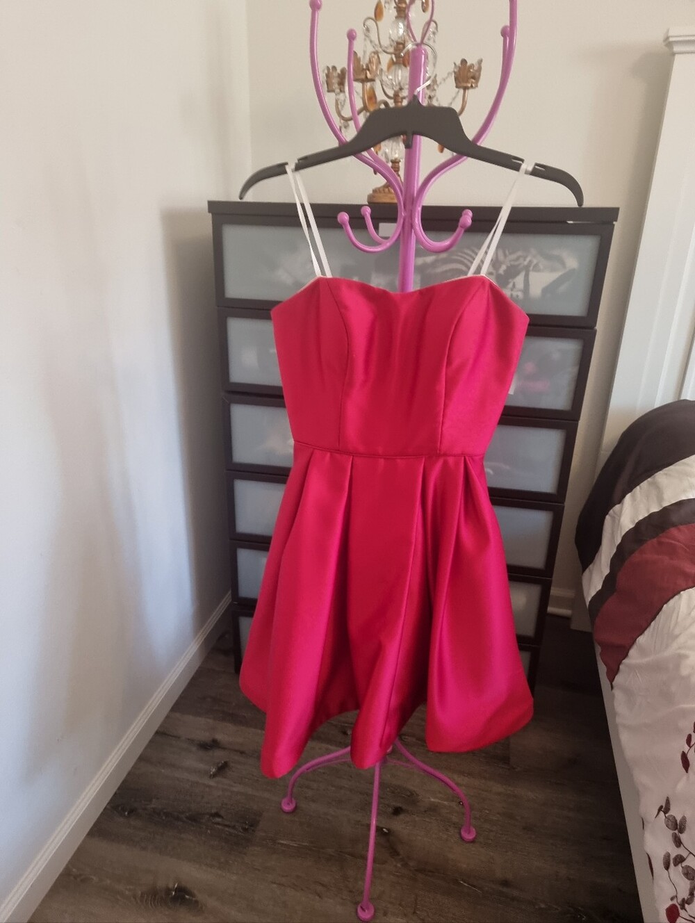 Bright Pink Strapless Fit-and-Flare Kids Dress